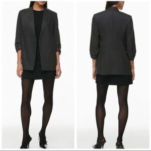 Free shipping! Aritzia Babaton Wool/Cashmere Power Blazer 4 - Gray - 3/4 Sleeve